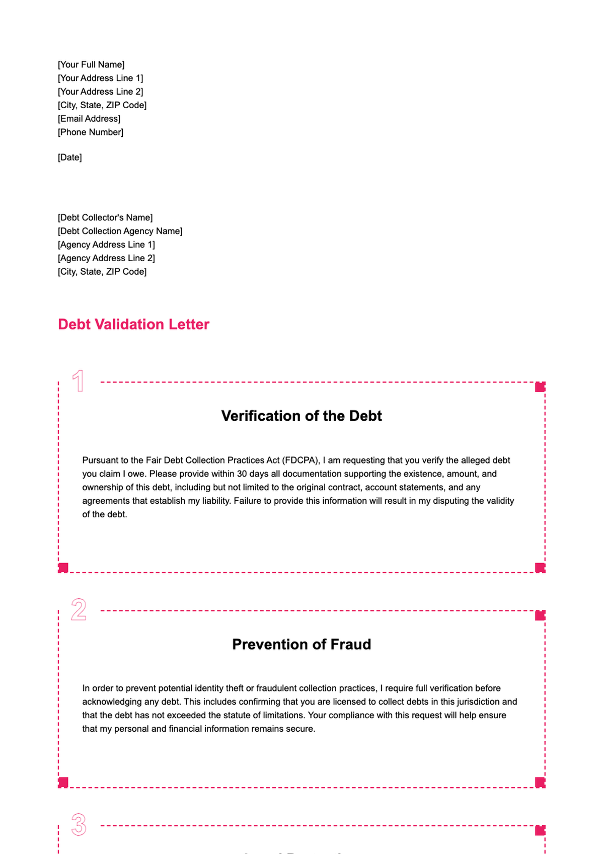 Pink themed debt management process flowchart with five steps_variant_3